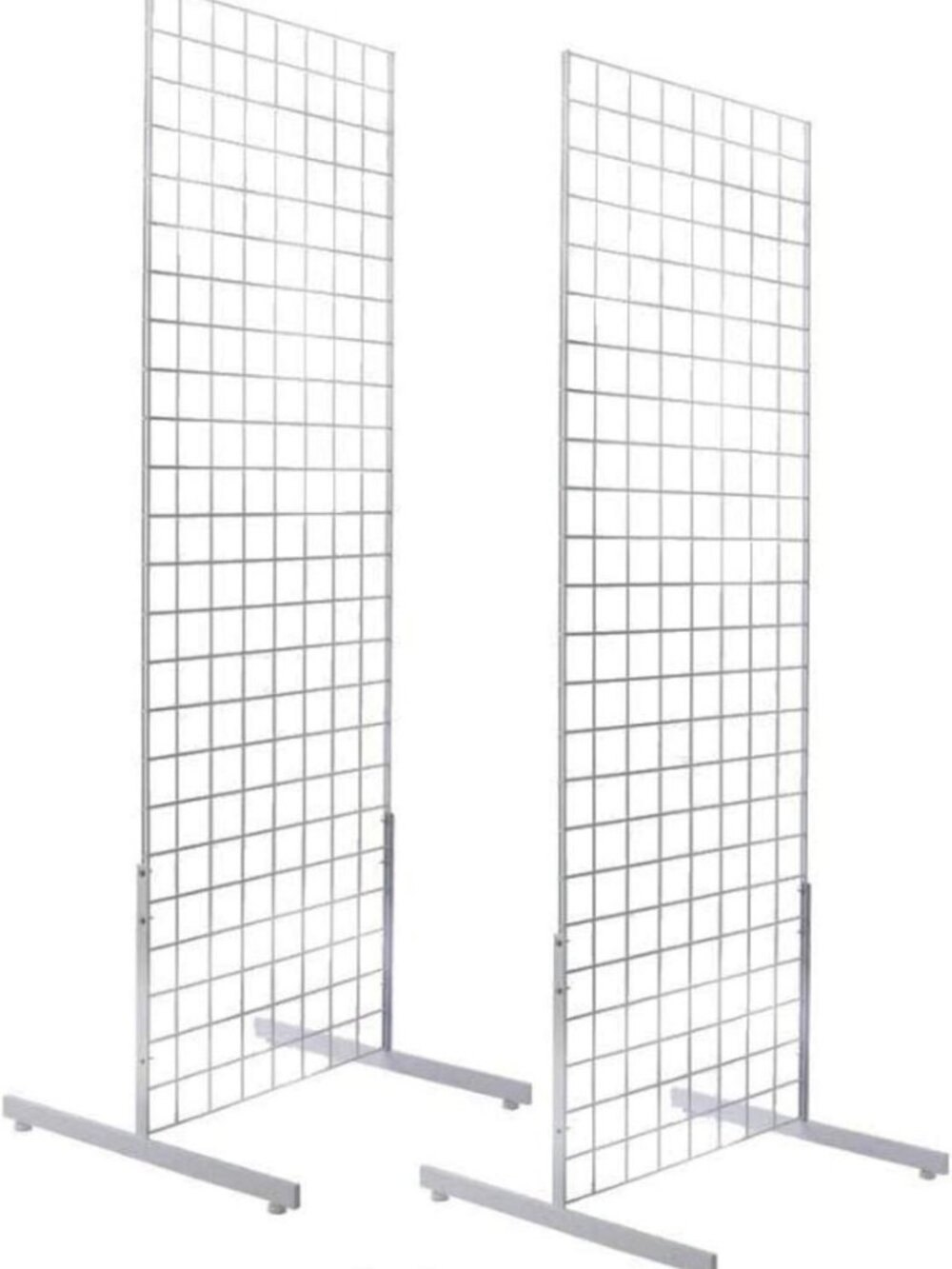 2' x 6' Gridwall Panel Display Tower Kit with T-Base, 2-Pack - White Retail